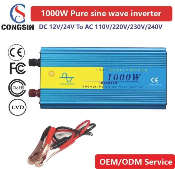 Mid-Power 1000W Pure Sine Wave Inverter – Wide DC Input Range, 110V Output for RVs, Solar Stations & Mobile Work Tools | Congsin