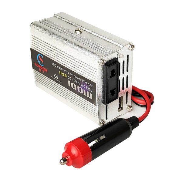 Low-Noise Silver Car Power Inverter – 100W DC 12V to AC 110V, Perfect for Daily Commutes and Compact Road Use | Congsin QuietLine - Image 6