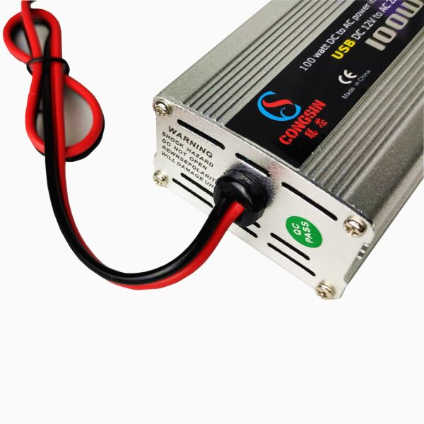 Low-Noise Silver Car Power Inverter – 100W DC 12V to AC 110V, Perfect for Daily Commutes and Compact Road Use | Congsin QuietLine - Image 2