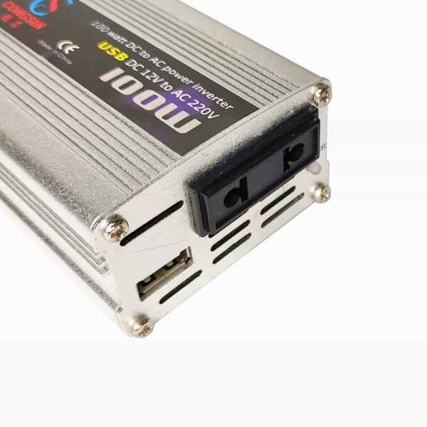 Low-Noise Silver Car Power Inverter – 100W DC 12V to AC 110V, Perfect for Daily Commutes and Compact Road Use | Congsin QuietLine - Image 5