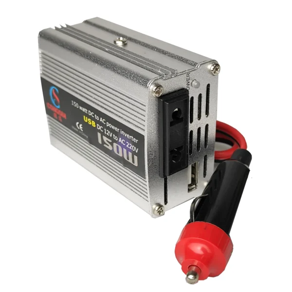 150W Compact Silver Car Inverter – Designed for Low-Power DC to AC 110V Conversion | Congsin Essential Series - Image 2