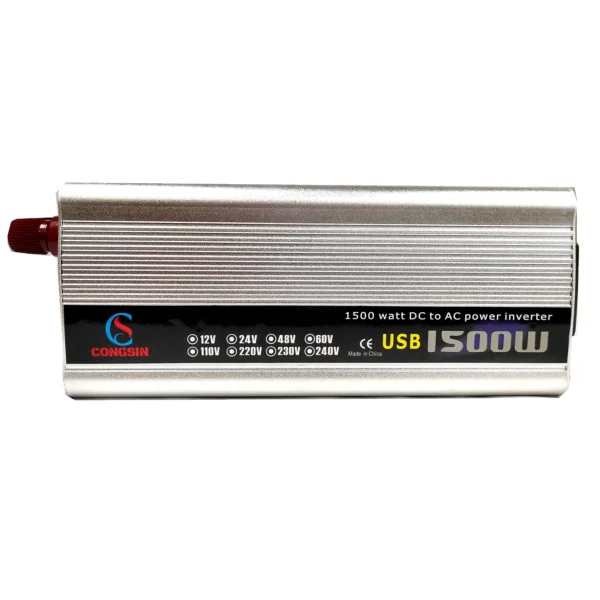 Built for Demanding Loads – 1500W Heavy-Duty Car Inverter, Modified Sine Wave, 12V/24V Input to AC 110V for Mobile Workchains | Congsin TitanLine - Image 2