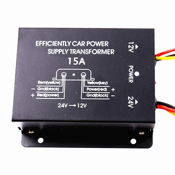 Efficient 15A DC-DC Power Converter – 24V to 12V Voltage Reducer with Dual Cooling Fans & Overload Protection - Image 2