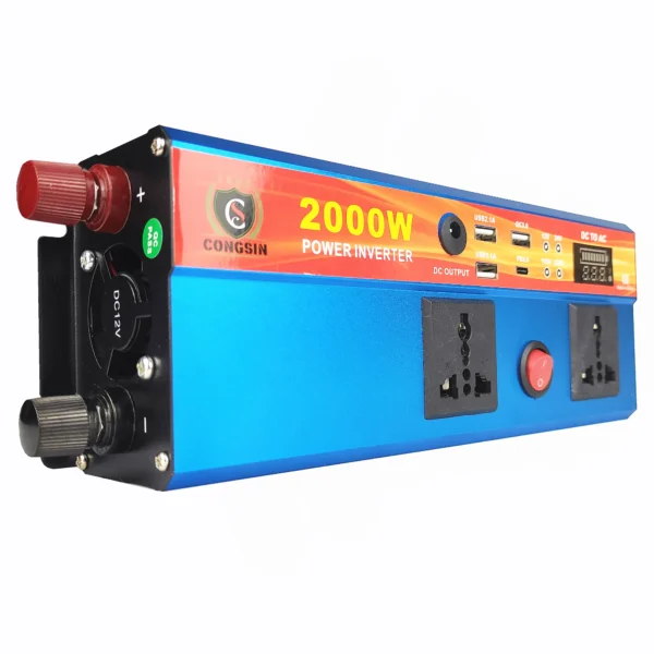 2000W Congsin Blue Inverter – LED Display, USB x3 & Type-C Fast Charging for Multi-Device Off-Grid Setups | Congsin HyperGrid - Image 3