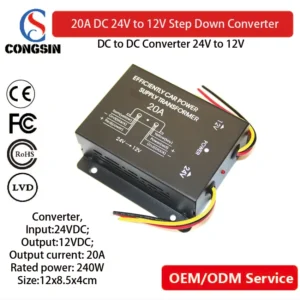 High-Efficiency 20A 24V to 12V Buck Converter – Congsin Module for Trucks, Boats & Off-Grid Systems