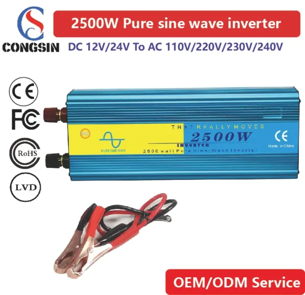 Congsin 2500W Pure Sine Wave Inverter – Full-Range DC to Stable 110V AC for Smart Homes, Solar Farms & Emergency Power Systems