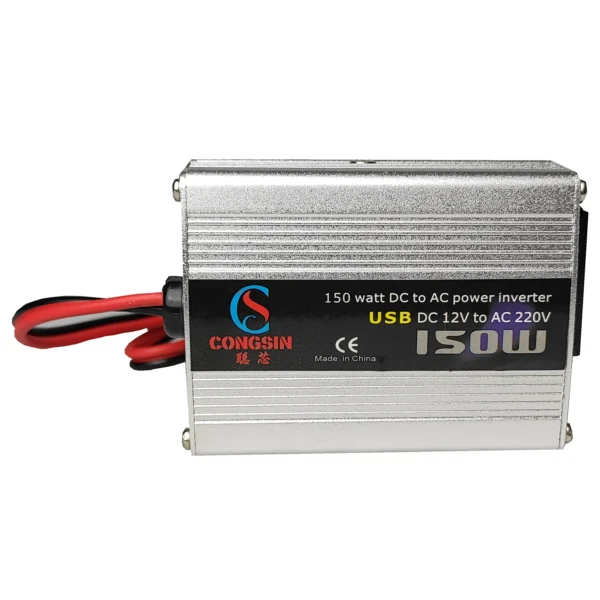 150W Compact Silver Car Inverter – Designed for Low-Power DC to AC 110V Conversion | Congsin Essential Series - Image 3
