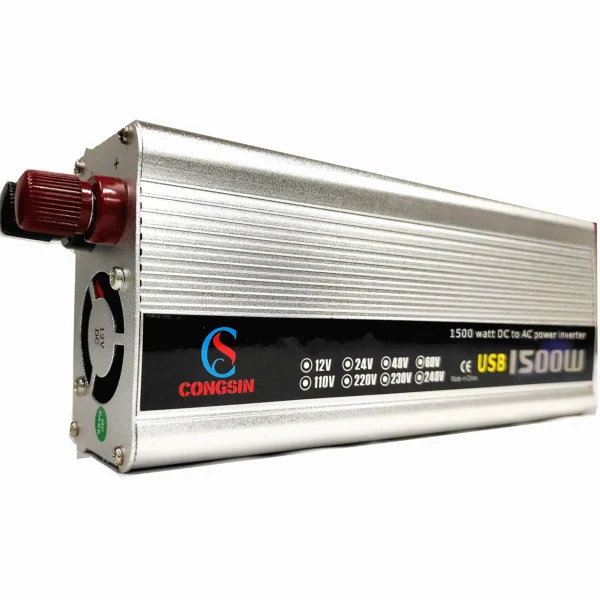 Built for Demanding Loads – 1500W Heavy-Duty Car Inverter, Modified Sine Wave, 12V/24V Input to AC 110V for Mobile Workchains | Congsin TitanLine - Image 3