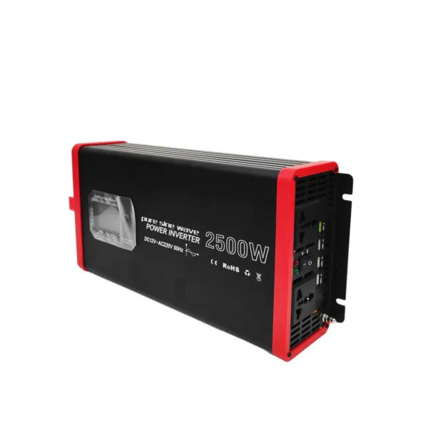 Congsin 2500W Pure Sine Wave Inverter – Rugged Housing, Smart LCD, High Surge Output for Off-Grid Cabins & Sensitive Electronics - Image 3
