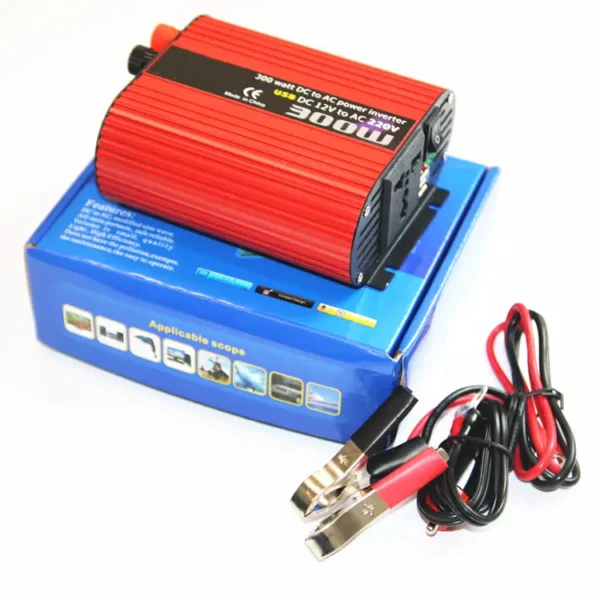 Rugged 300W DC 12V to 110V Car Inverter – Battery Clip Power for Lights, Tools & Mobile Workstations | Congsin OffGrid Pro - Image 5