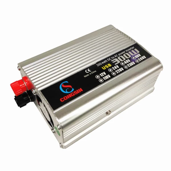 Heavy-Duty 300W Silver Modified Sine Wave Inverter – 12V to 110V AC Power for Mobile Workspaces & Tool Vans | Congsin WorkPro - Image 3