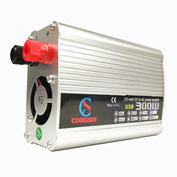 Heavy-Duty 300W Silver Modified Sine Wave Inverter – 12V to 110V AC Power for Mobile Workspaces & Tool Vans | Congsin WorkPro - Image 2