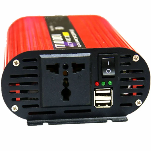 Congsin 1000W Off-Grid Power Inverter – DC 12V to AC 110V with Battery Clip & LCD Screen for Camping, Field Tools & Mobile Charging - Image 3