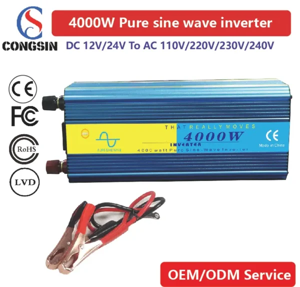 High-Performance 4000W Pure Sine Wave Inverter – Congsin Wide DC Input, 110V AC Output for Industrial-Grade Solar Power & Backup