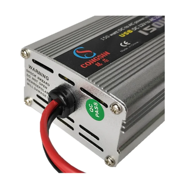 150W Compact Silver Car Inverter – Designed for Low-Power DC to AC 110V Conversion | Congsin Essential Series - Image 5