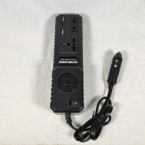 200W Road-Ready Car Power Inverter – Dual 12V/24V Input, Switch Controlled, Compact Design for On-the-Go AC 110V | Congsin SmartLine - Image 3