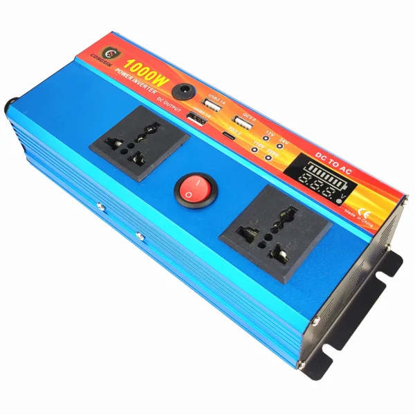 Stylish Blue 1000W Modified Sine Wave Inverter – LED Display, 3 USB Ports & Type-C for Mobile Digital Devices | Congsin BlueEdge - Image 4