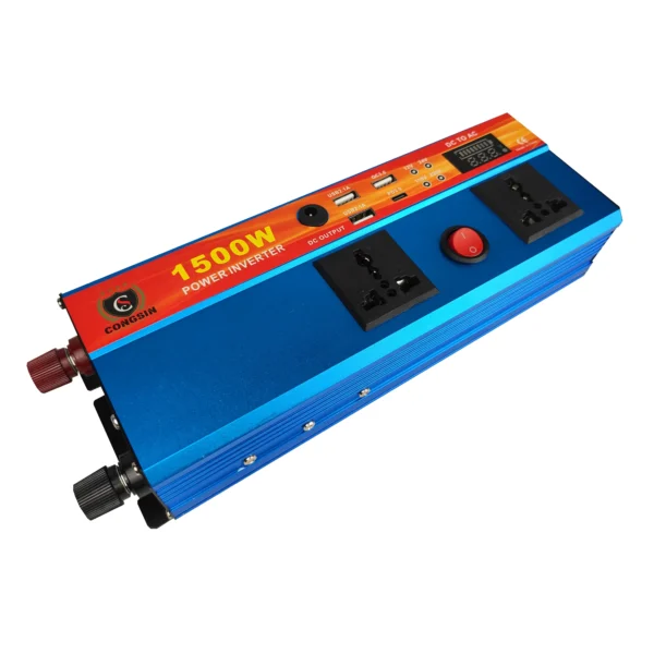 1500W Blue Modified Sine Inverter with LED Screen & 4-Port USB Power – Ideal for Off-Grid Workstations | Congsin VoltStation - Image 5