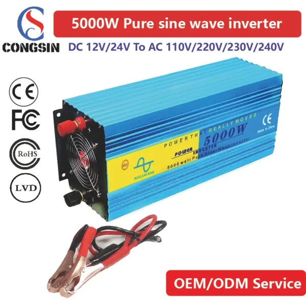 5000W Heavy-Duty Pure Sine Inverter – Wide DC Input to Full-Rated 110V AC Output for Large-Scale Solar & Off-Grid Backup | Congsin PowerCore