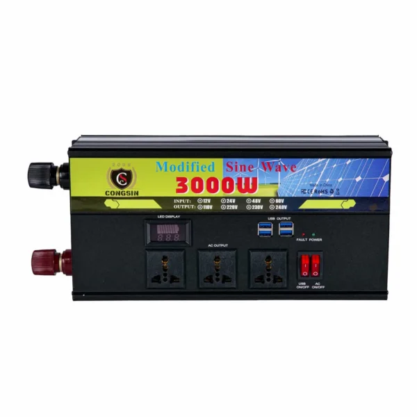Industrial 3000W DC to AC Inverter – Congsin Modified Sine Wave Unit for Off-Grid Infrastructure, Mobile Workshops & Power Tools - Image 2