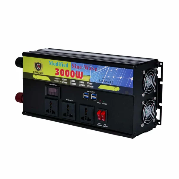 Industrial 3000W DC to AC Inverter – Congsin Modified Sine Wave Unit for Off-Grid Infrastructure, Mobile Workshops & Power Tools - Image 3