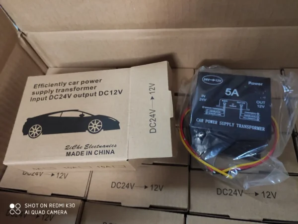 5A 24V to 12V Step-Down Converter – 60W Power Module with Dual Fans for Automotive & Solar Applications - Image 2