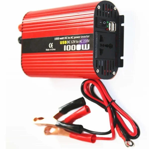 Congsin 1000W Off-Grid Power Inverter – DC 12V to AC 110V with Battery Clip & LCD Screen for Camping, Field Tools & Mobile Charging - Image 5