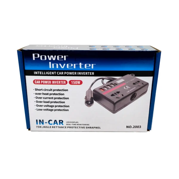 Sleek 150W Travel Inverter for Cars – Dual DC Input, Black Finish with LED Voltage Display, Converts to AC 110V | Congsin UrbanDrive - Image 3