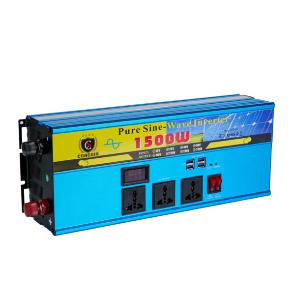 1500W Off-Grid Pure Sine Inverter by Congsin – 12V/24V/48V/60V DC to 110V AC for RVs, Backup Systems & Full-Power Solar Setups - Image 3