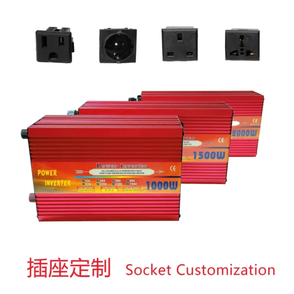 Heavy-Duty 2000W Red Housing Inverter – Congsin Modified Sine Wave Power for Home Backup, Solar Systems & Mobile Applications - Image 2
