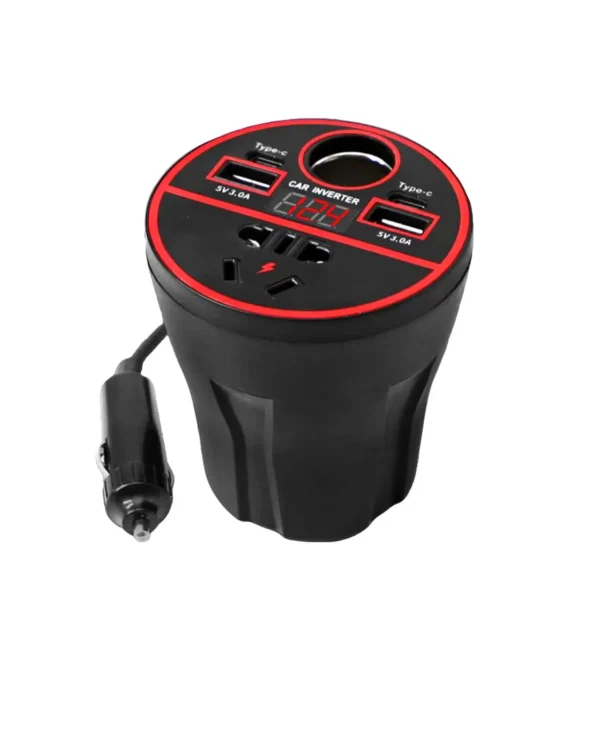 Smart Dual USB Car Power Inverter – 200W, Dual 12V/24V Input, LED Display & 110V Output for On-the-Go Charging | Congsin VoltMaster - Image 5