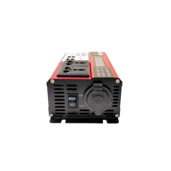 500W Red Modified Sine Wave Car Inverter – LCD Display + 4 USB Ports, 12V to AC 110V for Solar & Vehicle Device Charging | Congsin ChargeMaster - Image 4