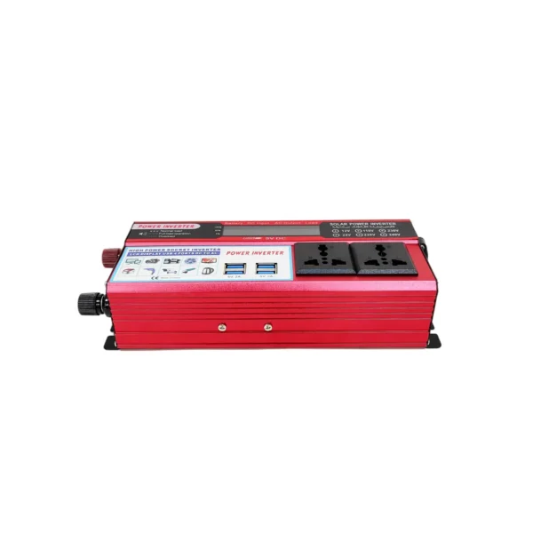 Creator’s Mobile Power Hub – 1500W Red Inverter with 4 USB Ports & LCD Screen, 12V to 110V AC | Congsin CreatorCharge - Image 2