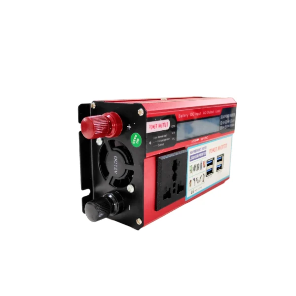 Field-Ready 300W Red Car Inverter – DC 12V to AC 110V for Technicians, Charging Fleets & Mobile Stations | Congsin ProCharge Series - Image 5
