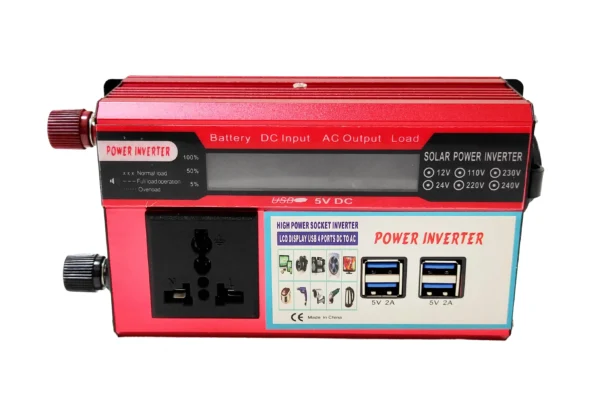 Field-Ready 300W Red Car Inverter – DC 12V to AC 110V for Technicians, Charging Fleets & Mobile Stations | Congsin ProCharge Series - Image 2