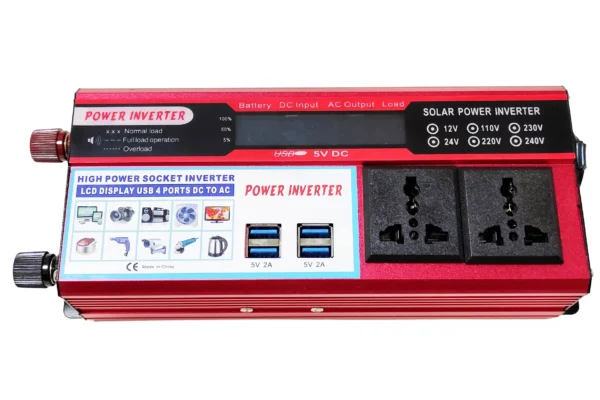 Congsin 1000W Red Modified Sine Wave Inverter – 4 USB & LCD Smart Output for Off-Grid Solar & Backup Devices - Image 7