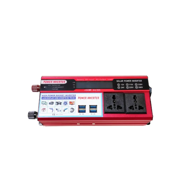 Congsin 1000W Red Modified Sine Wave Inverter – 4 USB & LCD Smart Output for Off-Grid Solar & Backup Devices - Image 6