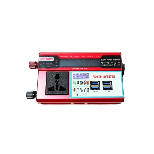 Field-Ready 300W Red Car Inverter – DC 12V to AC 110V for Technicians, Charging Fleets & Mobile Stations | Congsin ProCharge Series - Image 6