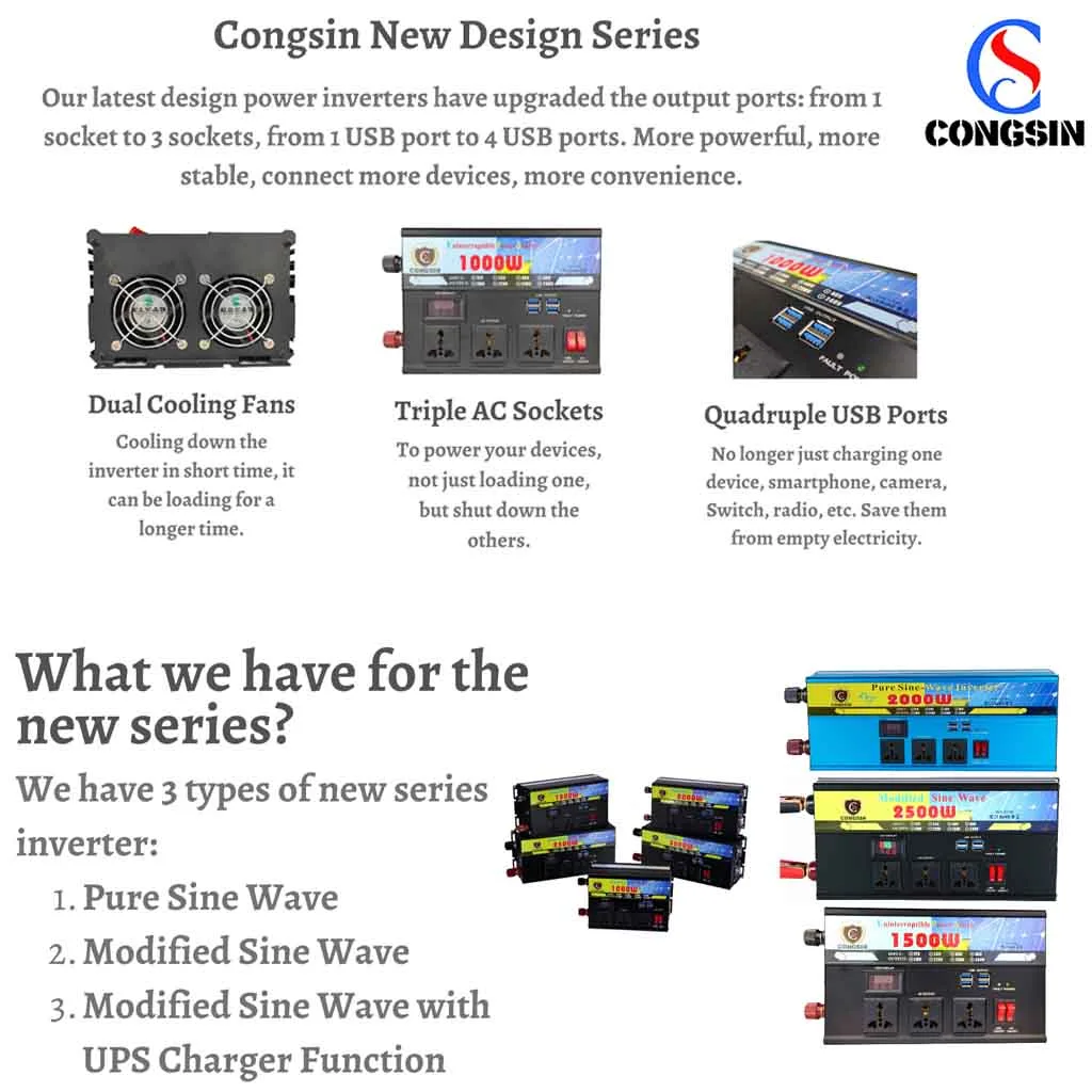 Congsin company profile with inverter certificates, production process, and packaging