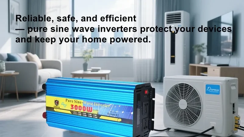pure sine wave inverter powering air conditioner and appliances at home